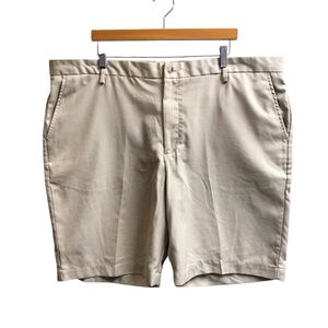Greg Norman Mens Size 44 Golf Shorts Khaki Beige Flat Front Side Pockets